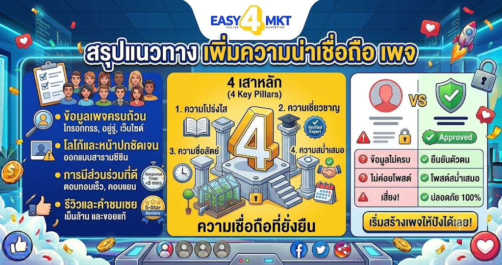 เพิ่มความน่าเชื่อถือ เพจ