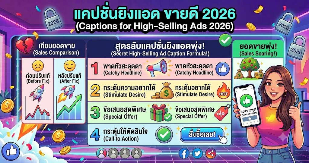 แคปชั่นยิงแอด ขายดี 2026